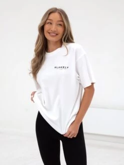 Active Studios Oversized T-Shirt - White -Blakely Clothing Store 196BSFlatWhite 02D