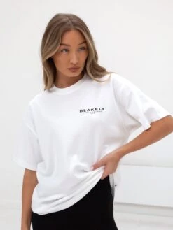 Active Studios Oversized T-Shirt - White -Blakely Clothing Store 196BSFlatWhite 04D