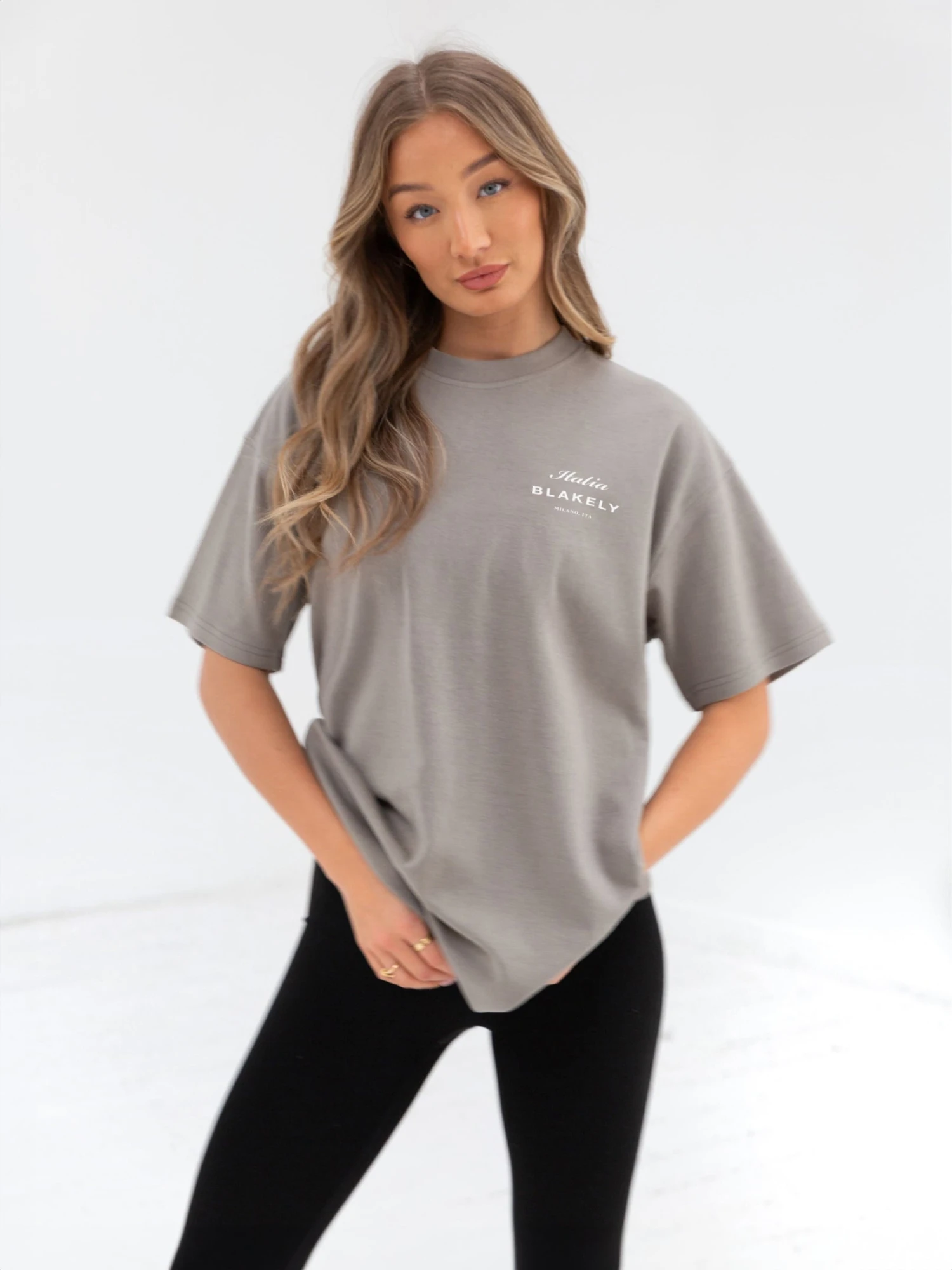 Italia Oversized T-Shirt - Stone Grey 1 Italia Oversized T-Shirt - Stone Grey