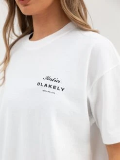 Italia Oversized T-Shirt - Flat White -Blakely Clothing Store 196BWWhite 02D
