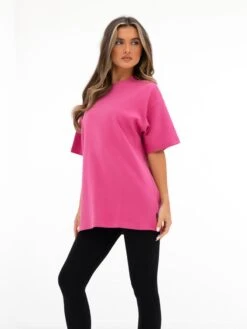Isabel Oversized T-Shirt - Hot Pink -Blakely Clothing Store 196IWHOTPINK01D