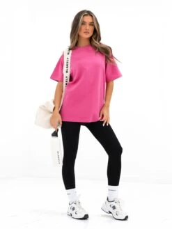 Isabel Oversized T-Shirt - Hot Pink -Blakely Clothing Store 196IWHOTPINK02D