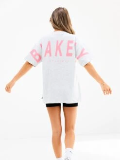 Isabel Oversized T-Shirt - Marl White -Blakely Clothing Store 196IWMARLWHITED 2