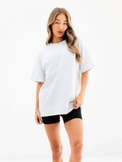 Isabel Oversized T-Shirt - Marl White -Blakely Clothing Store 196IWMARLWHITED 3