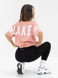 Isabel Oversized T-Shirt - Peach Pink -Blakely Clothing Store 196IWPEACH02D