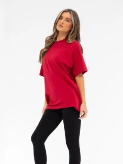 Isabel Oversized T-Shirt - Cherry Red -Blakely Clothing Store 196IWRED01D
