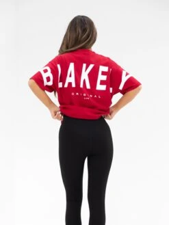 Isabel Oversized T-Shirt - Cherry Red -Blakely Clothing Store 196IWRED02D