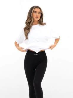 Isabel Oversized T-Shirt - White & Hot Pink -Blakely Clothing Store 196IWWHITE HOTPINK02D