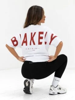 Isabel Oversized T-Shirt - White & Cherry Red 8 Isabel Oversized T-Shirt - White & Cherry Red -Blakely Clothing Store 196IWWHITE RED04D