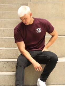 Initial Relaxed T-Shirt - Dark Burgundy -Blakely Clothing Store 197CB2DARKBURGUNDY02D