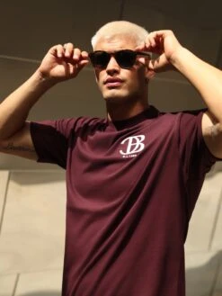 Initial Relaxed T-Shirt - Dark Burgundy -Blakely Clothing Store 197CB2DARKBURGUNDY06D