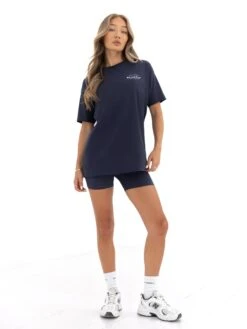 Curved Active Studios Oversized T-Shirt - True Navy -Blakely Clothing Store 197CTRUENAVY03D