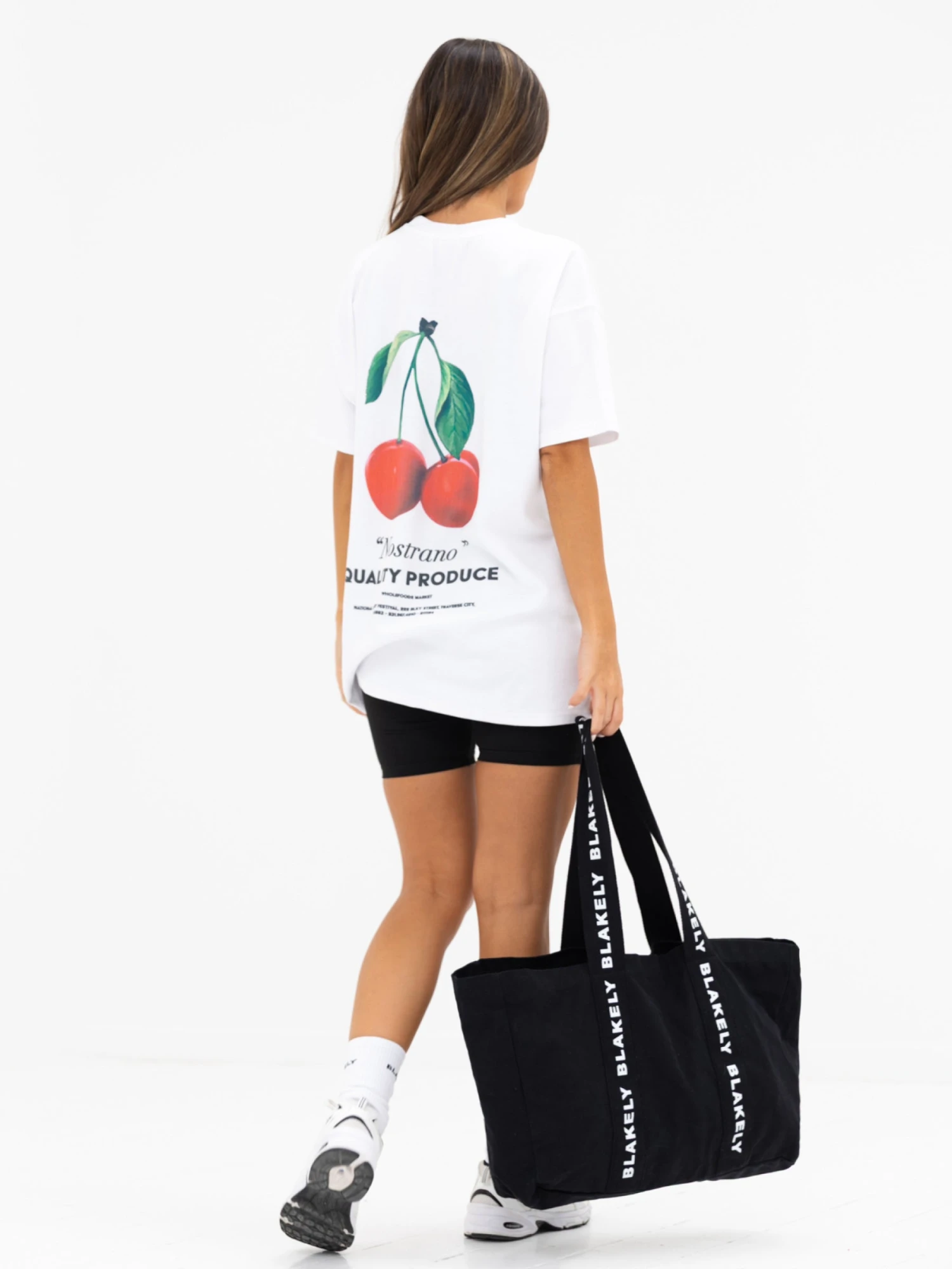 Callie Cherry Oversized T-Shirt - White 5 Callie Cherry Oversized T-Shirt - White - Image 5