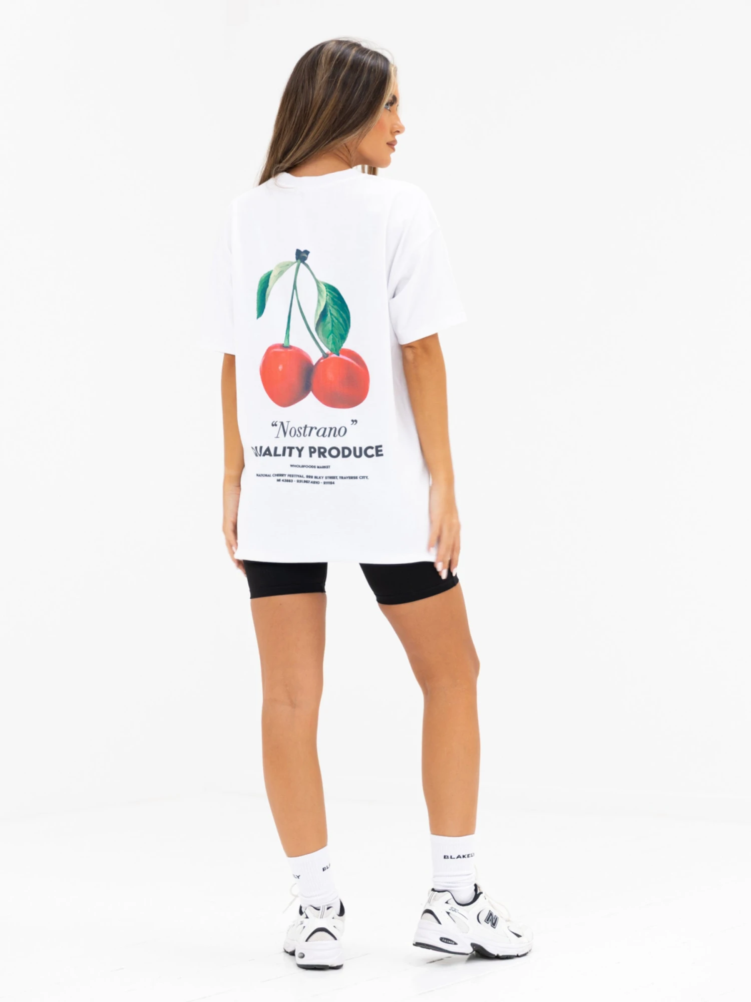 Callie Cherry Oversized T-Shirt - White 3 Callie Cherry Oversized T-Shirt - White - Image 3