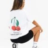 Callie Cherry Oversized T-Shirt - White 13 Callie Cherry Oversized T-Shirt - White -Blakely Clothing Store 1999CHERRYLEADD
