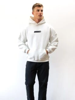 Kobe Italic Relaxed Hoodie - Marl White 9 Kobe Italic Relaxed Hoodie - Marl White -Blakely Clothing Store 2011BIMARLHOOD02D