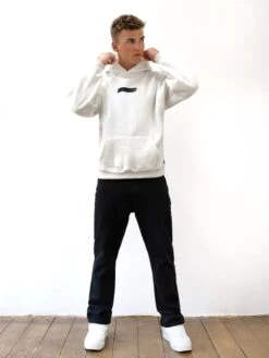 Kobe Italic Relaxed Hoodie - Marl White 11 Kobe Italic Relaxed Hoodie - Marl White -Blakely Clothing Store 2011BIMARLHOOD05D