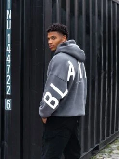 Idris Oversized Hoodie - Charcoal -Blakely Clothing Store 2011D