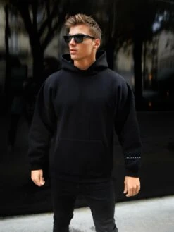 Members Idris Oversized Hoodie - Black & Blue 5 Members Idris Oversized Hoodie - Black & Blue -Blakely Clothing Store 2011MMBlackB 01D