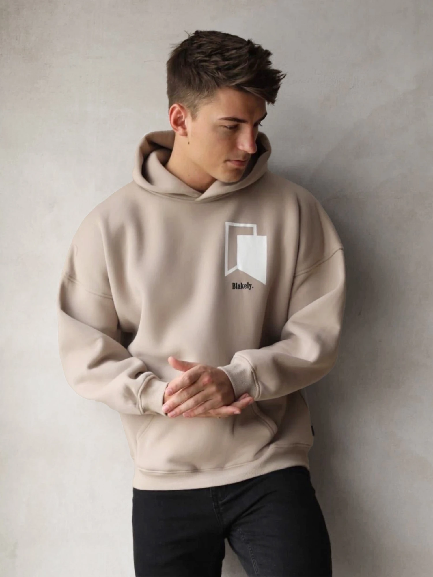 Revolve Relaxed Hoodie - Tan 2 Revolve Relaxed Hoodie - Tan - Image 2