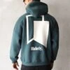 Teal Green Men's Relaxed Fit Hoodie - Revolve Geometric Graphic Streetwear -Blakely Clothing Store 2011MTealGreen 04LEADD