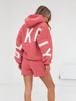 Isabel Oversized Hoodie - Sunrise Coral -Blakely Clothing Store 2011WCoral 01D