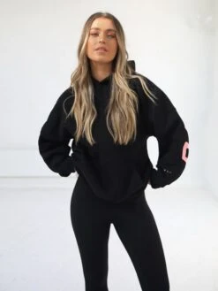 Members Isabel Oversized Hoodie - Black & Pink -Blakely Clothing Store 2011WMBlackA 04D