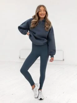 Outline Isabel Oversized Hoodie - Slate Blue -Blakely Clothing Store 20120SlateBlue 01D