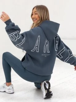 Outline Isabel Oversized Hoodie - Slate Blue -Blakely Clothing Store 20120SlateBlue 06D