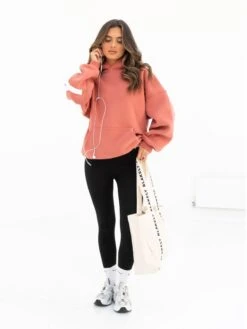 Isabel Oversized Hoodie - Burnt Coral -Blakely Clothing Store 2012WBURNTCORAL04D
