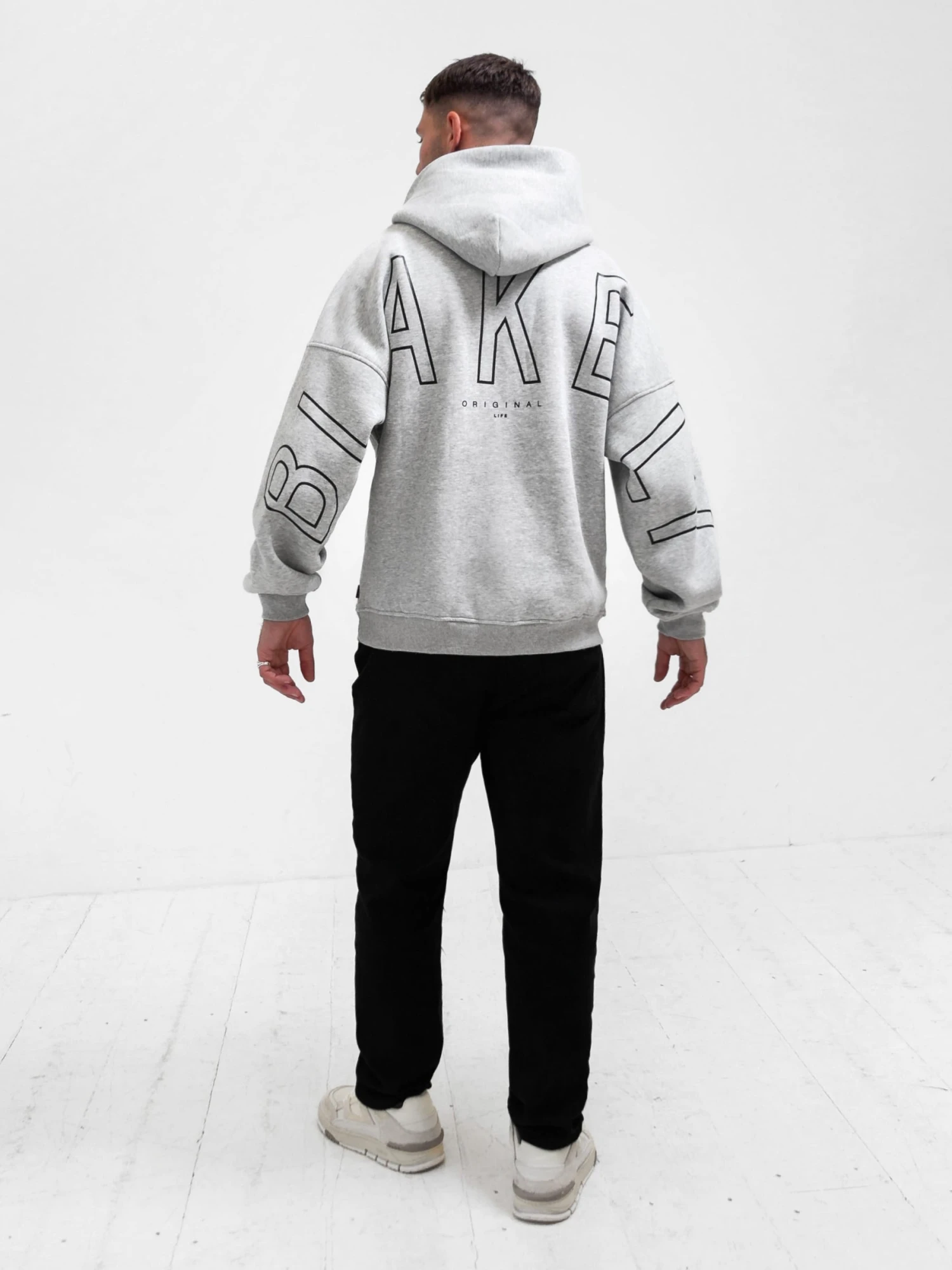 Outline Idris Oversized Hoodie - Marl Grey 4 Outline Idris Oversized Hoodie - Marl Grey - Image 4