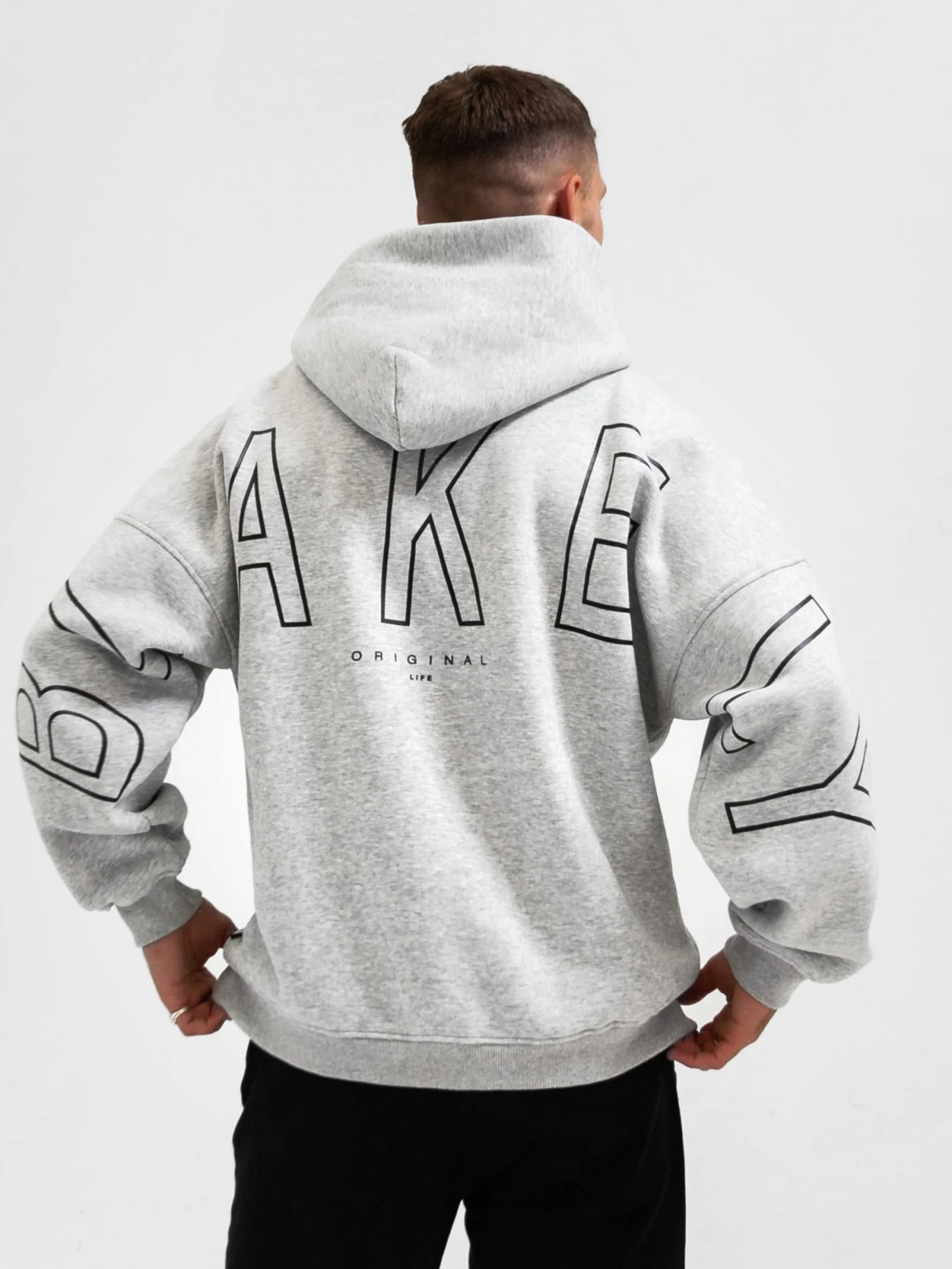 Outline Idris Oversized Hoodie - Marl Grey 1 Outline Idris Oversized Hoodie - Marl Grey