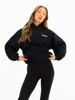 Cloud Print Oversized Hoodie - Black -Blakely Clothing Store 2015 1BLACK03D