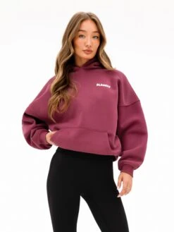 Cloud Print Oversized Hoodie - Dark Pink -Blakely Clothing Store 2015 1DARKPINK02D