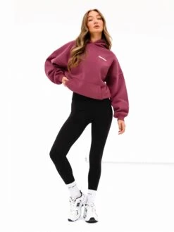 Cloud Print Oversized Hoodie - Dark Pink -Blakely Clothing Store 2015 1DARKPINK04D