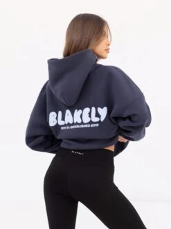 CloudPrint Oversized Hoodie - True Navy