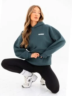 Cloud Print Oversized Hoodie - Teal Green -Blakely Clothing Store 2015 1TEAL02D