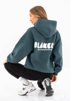Cloud Print Oversized Hoodie - Teal Green -Blakely Clothing Store 2015 1TEAL03D