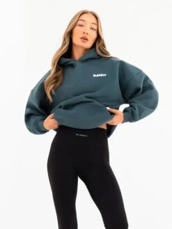 Cloud Print Oversized Hoodie - Teal Green -Blakely Clothing Store 2015 1TEAL04D