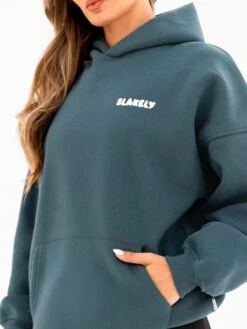 Cloud Print Oversized Hoodie - Teal Green -Blakely Clothing Store 2015 1TEAL06D