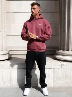 Arlo Relaxed Hoodie - Dark Pink -Blakely Clothing Store 2016OMPINK02D