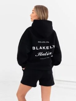 Italia Oversized Hoodie - Black -Blakely Clothing Store 201BWBlack 03D