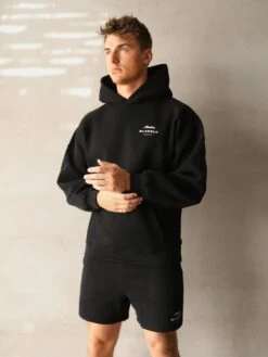 Italia Relaxed Hoodie - Black -Blakely Clothing Store 201MBBlack 05D