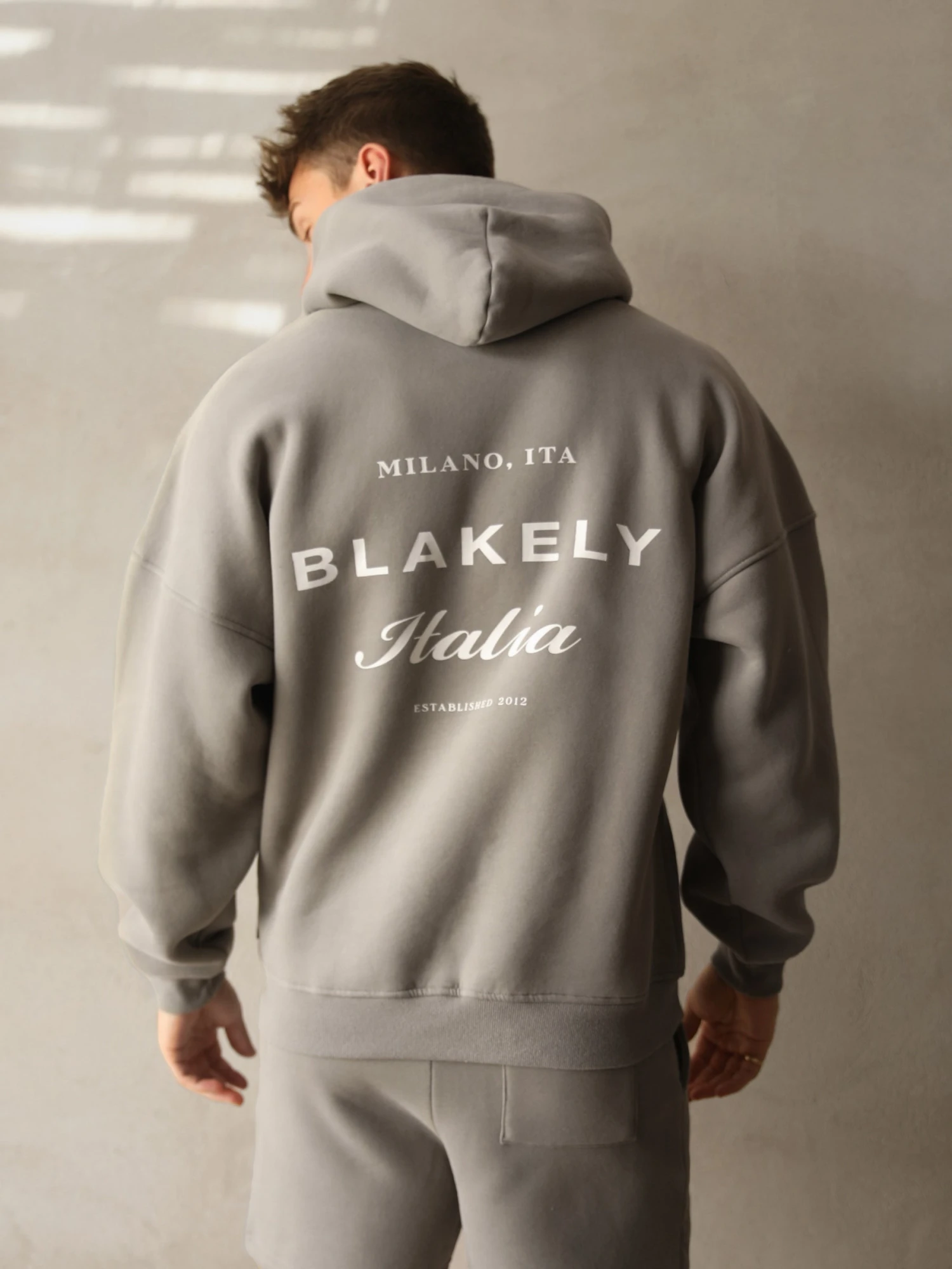 Italia Relaxed Hoodie - Stone Grey 1 Italia Relaxed Hoodie - Stone Grey