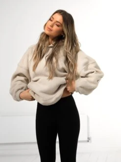 Borg Isabel Oversized Hoodie - Tan -Blakely Clothing Store 2035Tan 03D