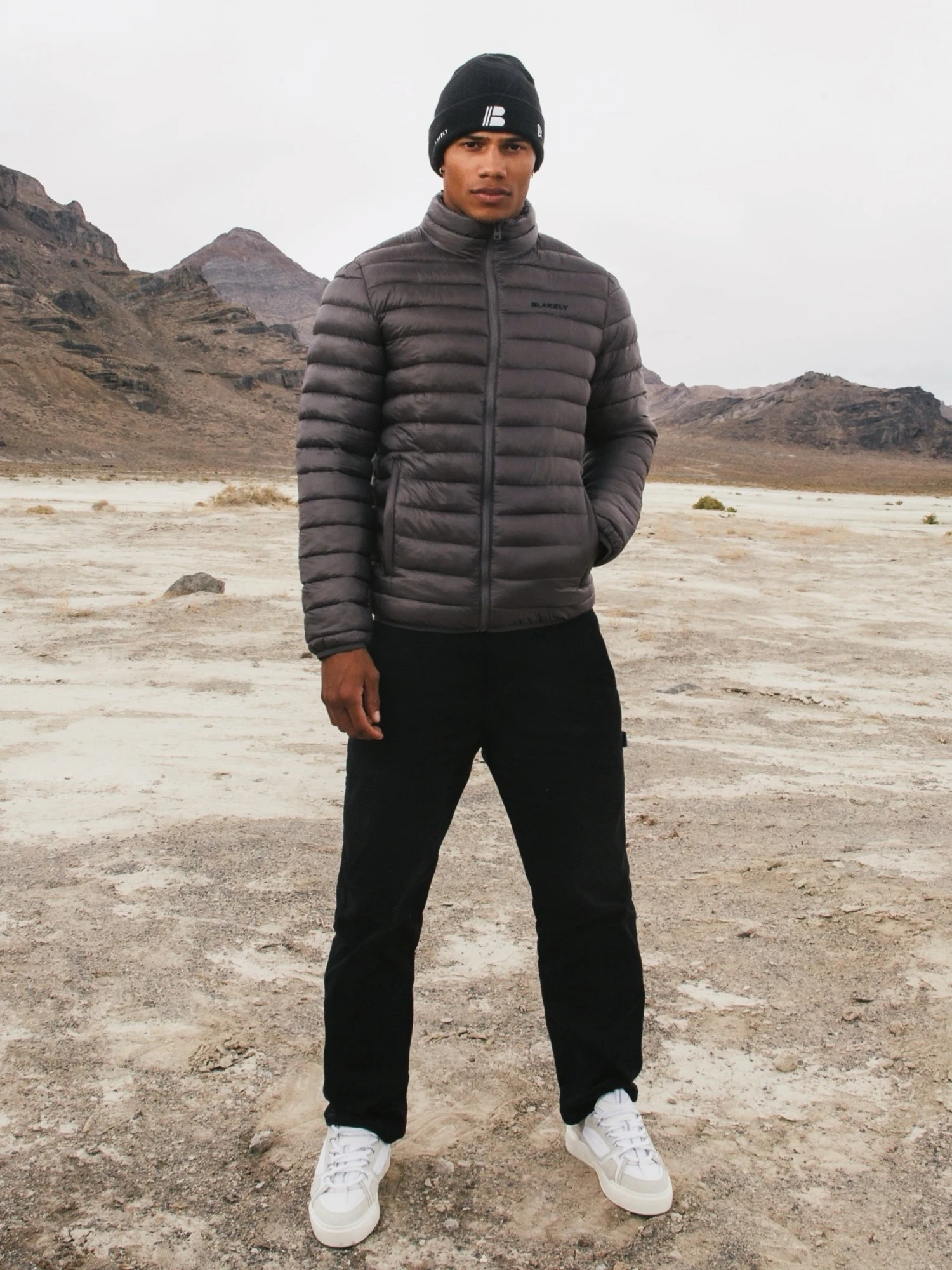 Lucas Lightweight Puffer Jacket - Charcoal 2 Lucas Lightweight Puffer Jacket - Charcoal - Image 2