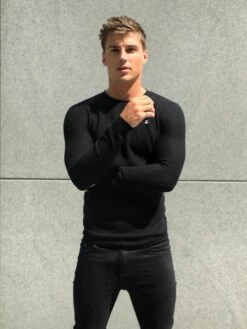 Mason Knit Jumper - Black -Blakely Clothing Store 2041ABlack01D