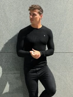 Mason Knit Jumper - Black -Blakely Clothing Store 2041ABlack02D