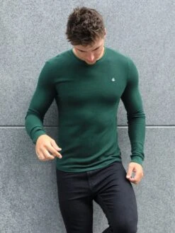 Mason Knit Jumper - Dark Green -Blakely Clothing Store 2041AGreen01D