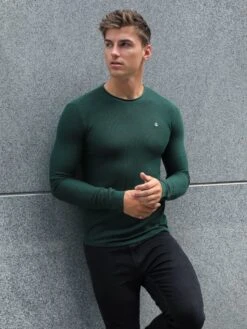 Mason Knit Jumper - Dark Green -Blakely Clothing Store 2041AGreen02D